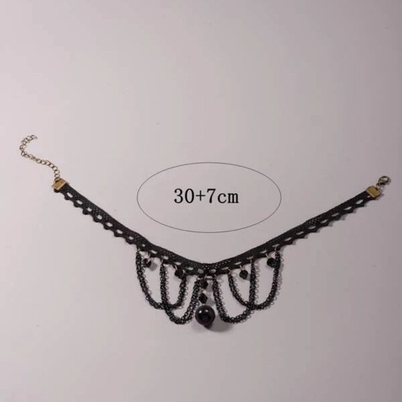 Gothic Chain Lace Decorative Choker - Picture 3 of 3
